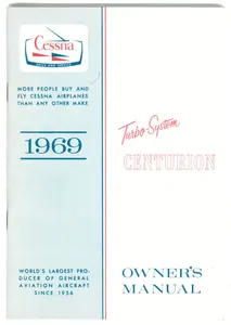 New Surplus 1969 Cessna T210J Centurion Owner's Manual p/n D659-13